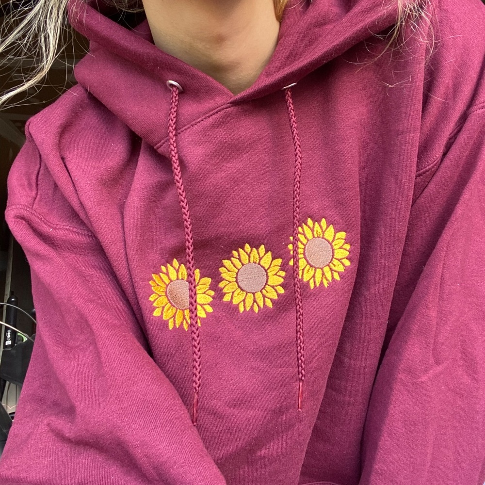 Sunflower Embroidered Hoodie